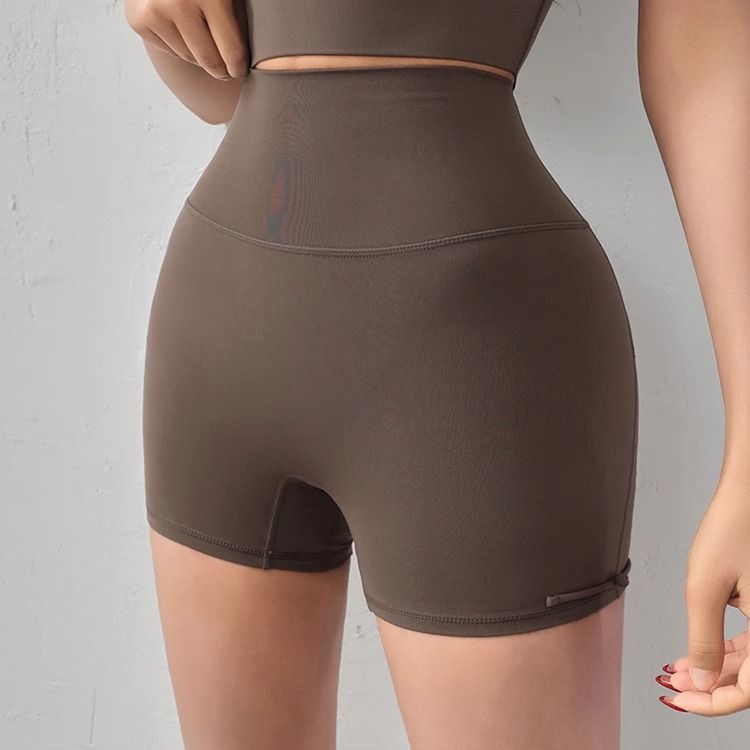 Women's spring and summer high elastic nude three-point pants skin-friendly tight yoga pants_voghion.com