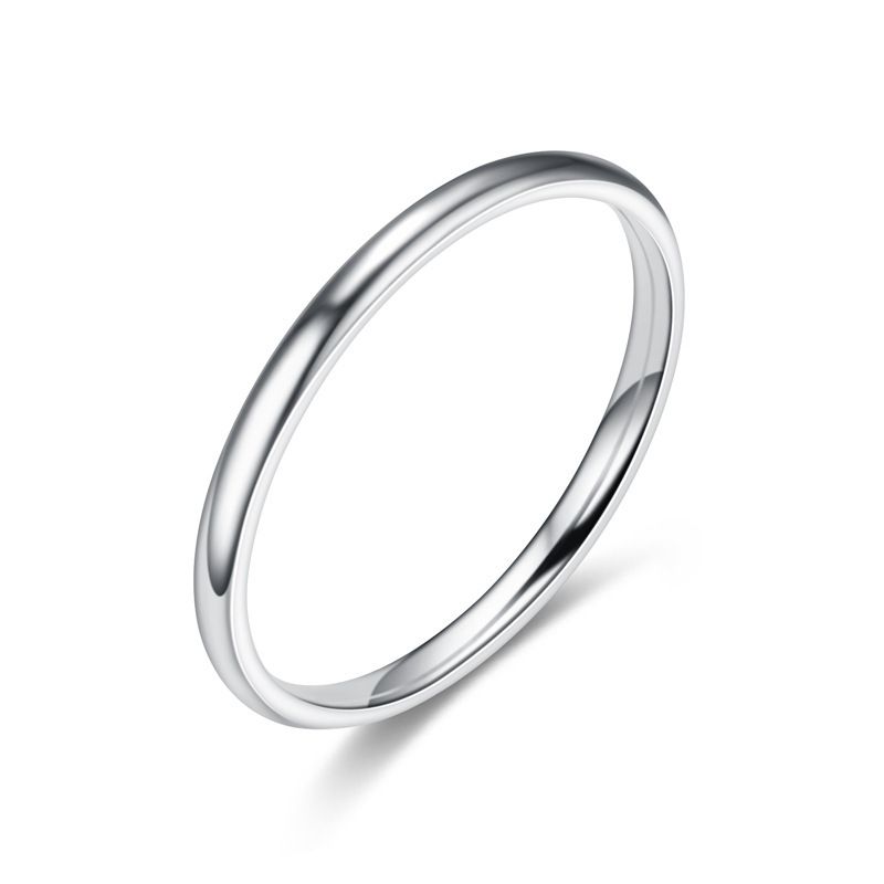 Jewelry 2mm titanium steel thin minimalist women's tail Korean version popular rose gold couple ring_voghion.com