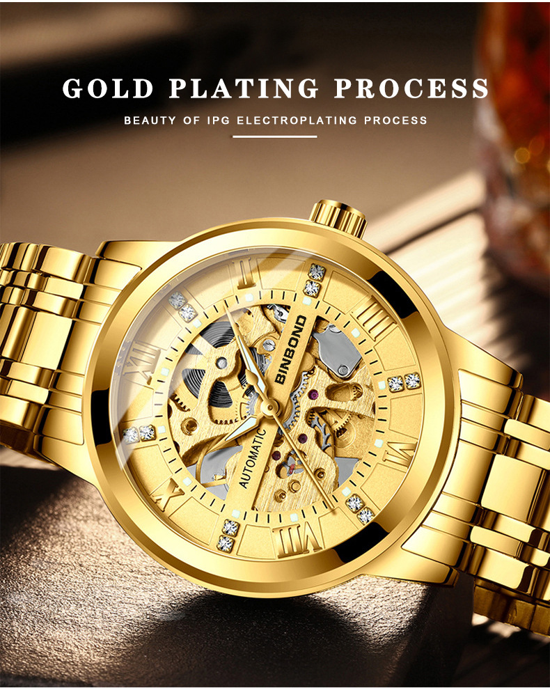 Armbanduhr Herren Automatische Mechanische Uhr Hohl Im Dunkeln Leuchtend Wasserdicht Studenten Einfache Mode Trend Herrenuhr_voghion.com