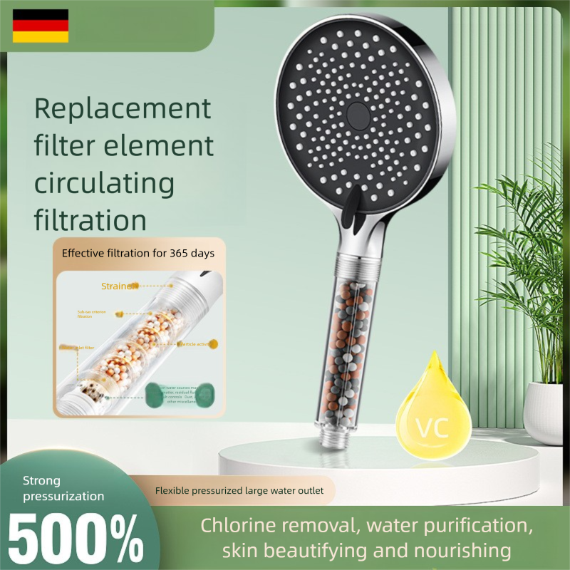 German Engineered Rain Shower Head, Supercharged High Pressure Filter For Chlorine Removal, Universal Fit_voghion.com