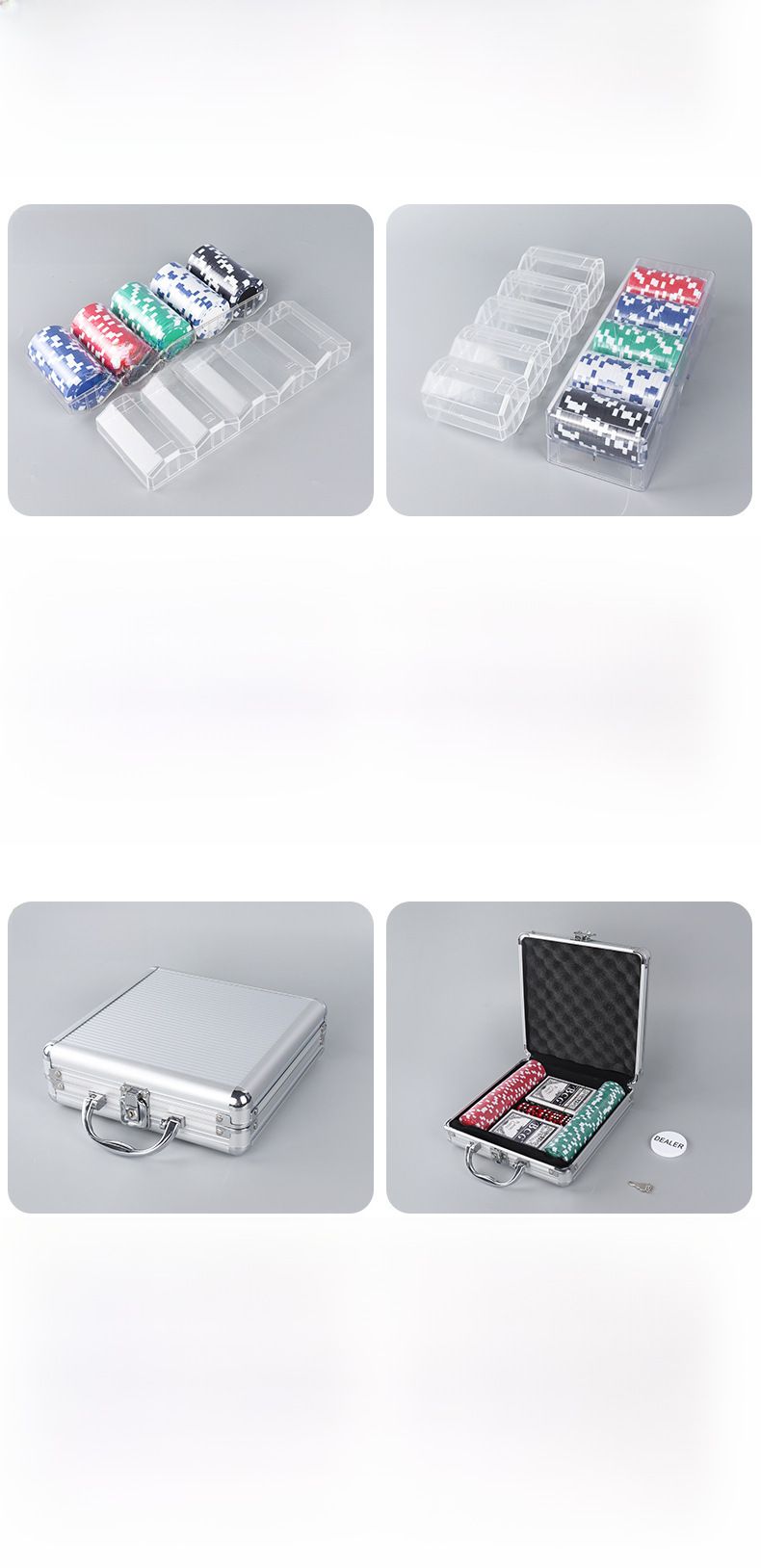 Numerico 300 pezzi di gettoni di plastica gettoni da scacchi gettoni da sala in alluminio scatola set da poker_voghion.com