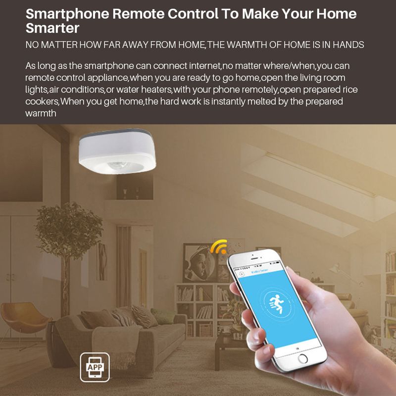Sensore di movimento PIR WiFi intelligente per rilevatore di allarme del sensore a infrarossi del corpo umano Tuya APP SmartLife Sistema di sicurezza domestica con controllo remoto_voghion.com