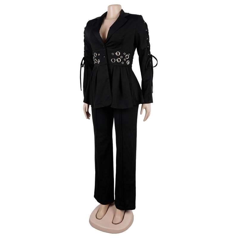 Damenbekleidung Elegantes Büro-Zweiteiler-Set – Slim-Fit-Blazer & Ösenträgerhose (Größen S bis 3XL)_voghion.com