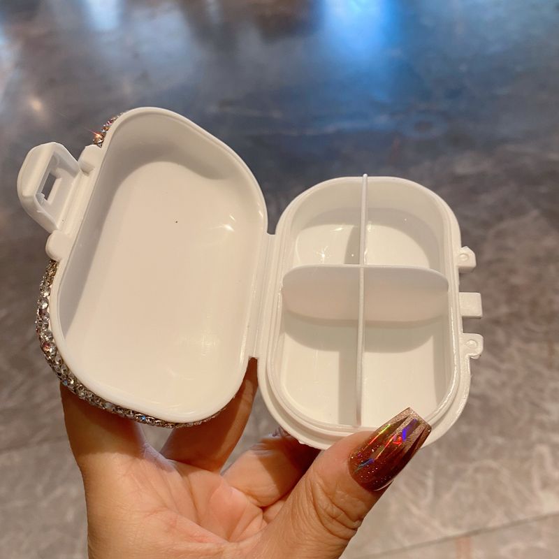 Eleganter Pillen-Organizer aus Metall im japanischen Stil – Tragbare 18-Liter-Medikamenten-Aufbewahrungsbox fürs Auto mit sicherem Deckel (Kristall- oder schlichtes Design)_voghion.com