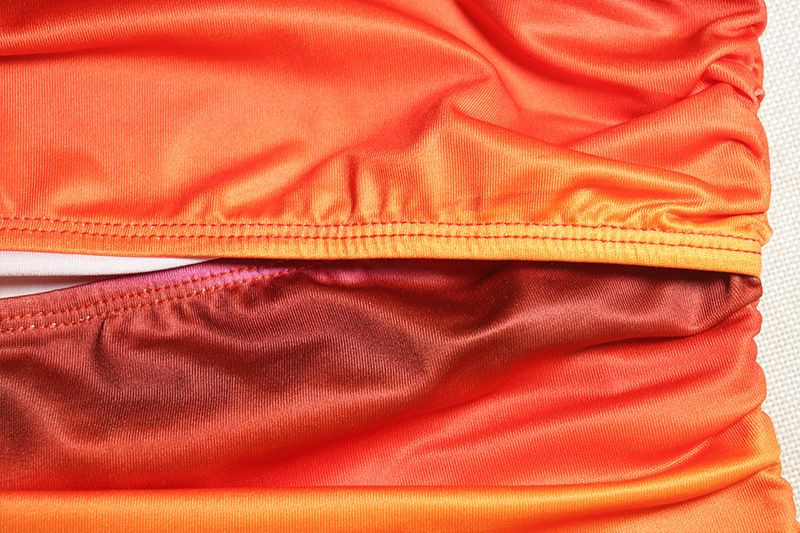 Women's Clothing Gradient Printing Sleeveless Sexy Tube Top Slim Hip Skirt Suit_voghion.com