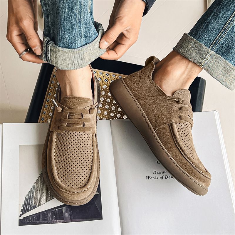 Męskie, matowe, swobodne, szerokie buty z szerokimi noskami, wygodne, oddychające, z podszewką ze świńskiej skóry, pochłaniające dezodorant i pot -_voghion.com