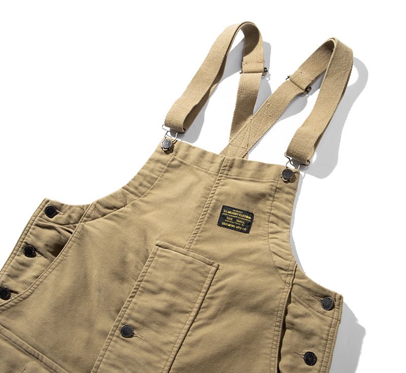Men's loose straight leg broadleg suspender jumpsuit_voghion.com