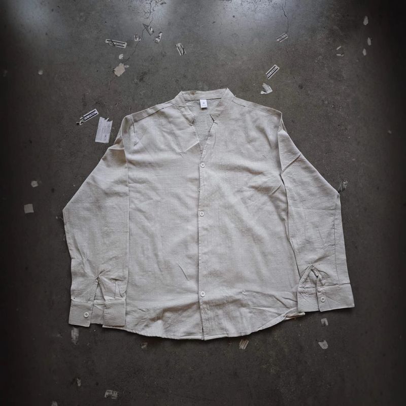 CT Men's Sports Suit Linen Autumn Casual Sleeve Fashion Workwear Long Pants Two-Piece Set_voghion.com