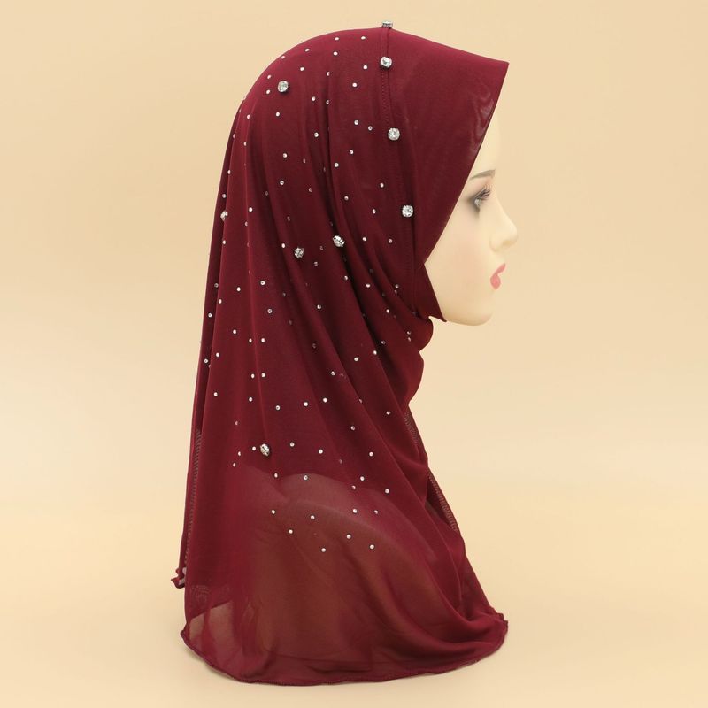 Vrouwen Hijab hete verkoop vrouwen effen kleur chiffon nagel diamant hete diamant sterren zachte rand pullover hoofddoek sjaal_voghion.com