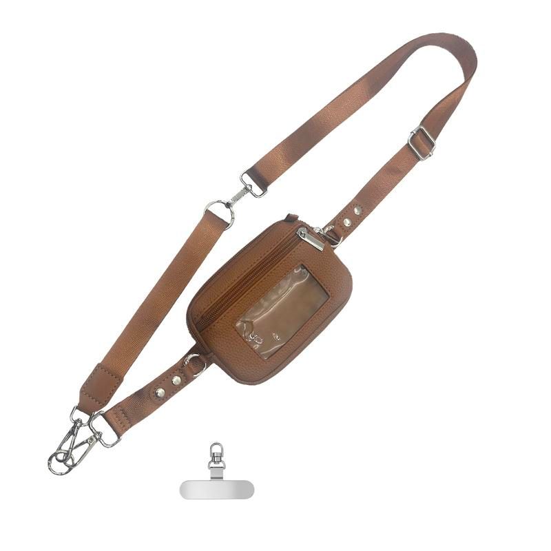 Handy-Geldbörse mit Umhängetasche, verstellbarer und abnehmbarer Handgelenkriemen, kabellose Handytasche mit Ausweisfenster und Reißverschlusstasche, geeignet für Damen_voghion.com