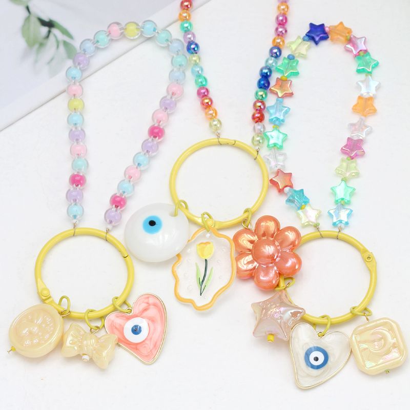 Neuer farbiger Schlüsselanhänger zum Selbermachen von Dopamin mit Teufelsauge-Schlüsselanhänger, Handykette, Autoanhänger._voghion.com