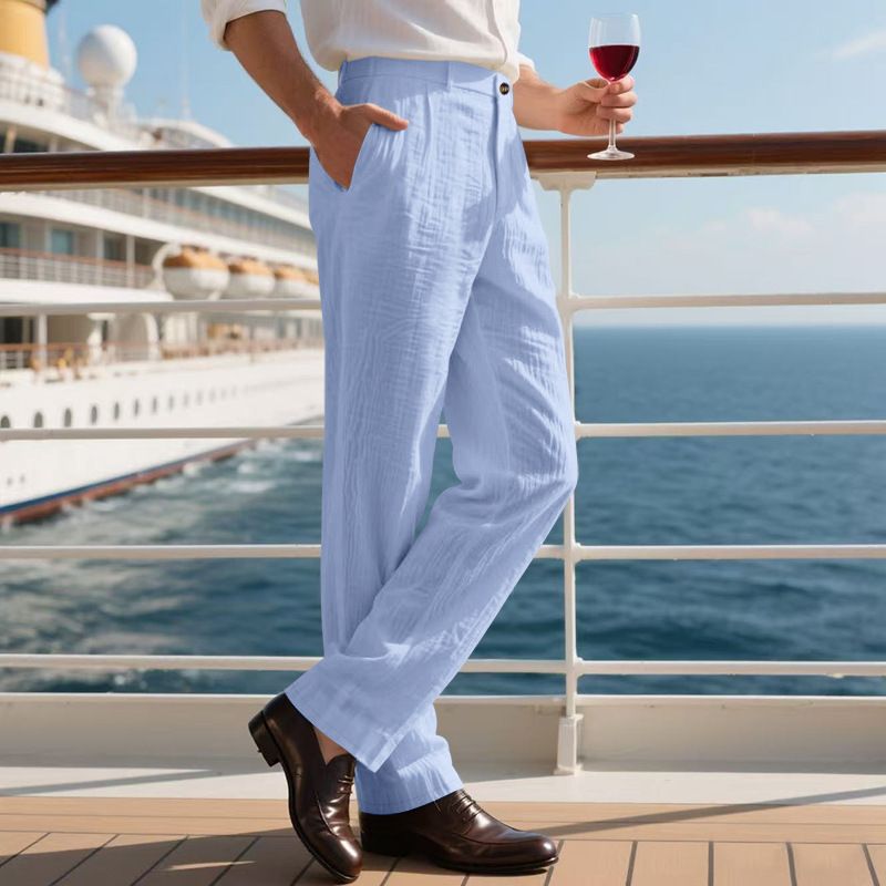 Herrenbekleidung Herren Freizeithose Sommer Dünne Lose Gerade Business Anzughose Herren_voghion.com
