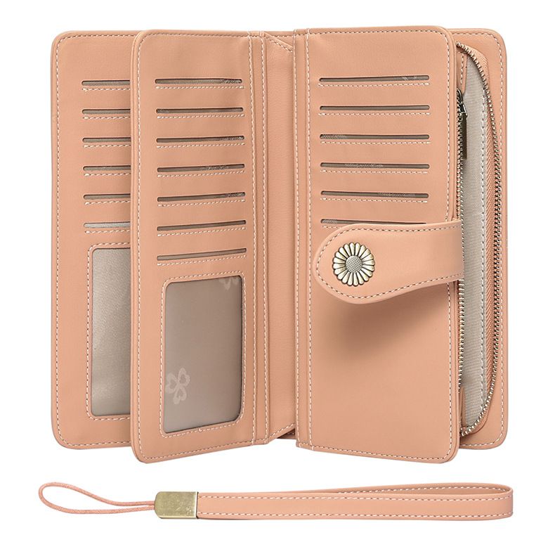 ladies long wallet RFID long clutch PU leather multi-functional ladies wallet_voghion.com