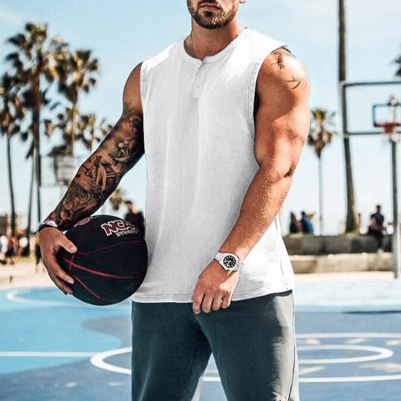 Canotta da uomo estiva 2023, con scollo rotondo, ampia, senza maniche, per sport da basket, di grandi dimensioni_voghion.com