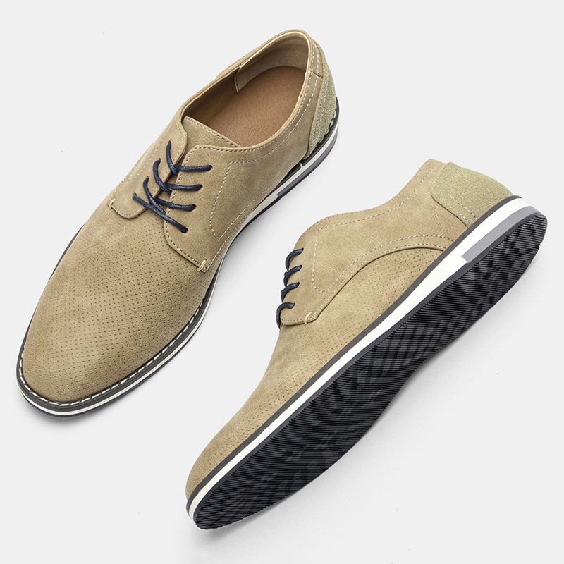 Herrenschuhe Große Herren Freizeitschuhe Modische leichte Herrenschuhe Farblich passende atmungsaktive Herren Lederschuhe_voghion.com