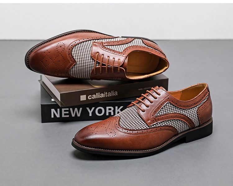 Pantofi Oxford formali cu șireturi pentru bărbați, stil business, casual, pentru birou, petreceri și purtare zilnică_voghion.com
