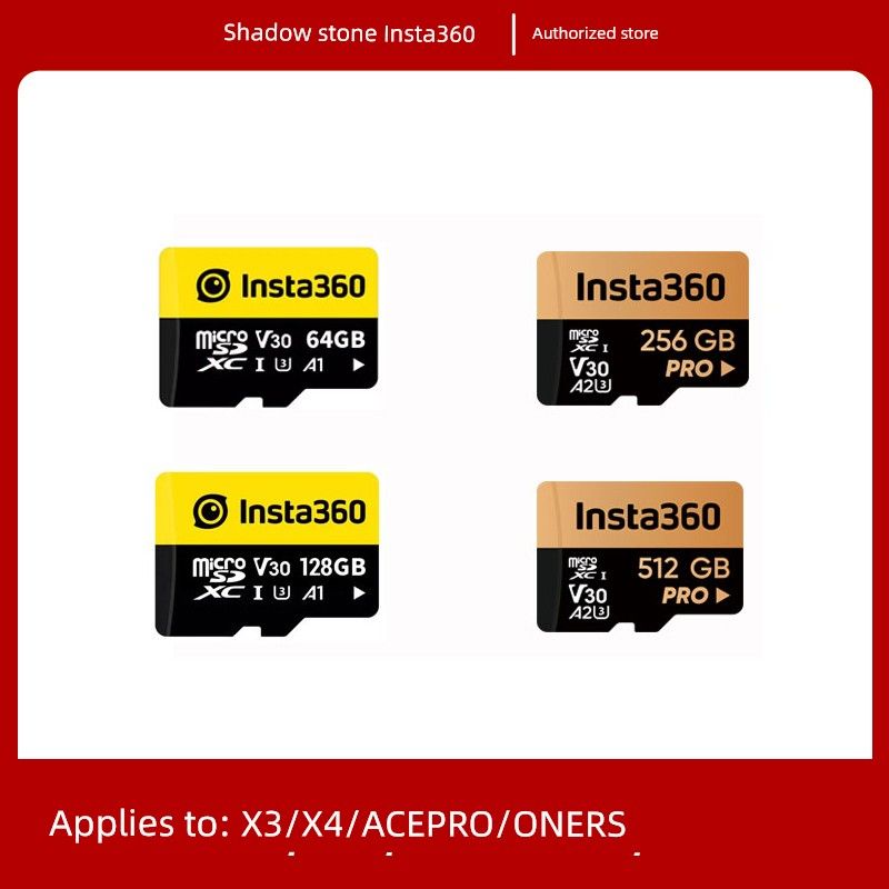 Tarjeta de memoria original Shadow Stone Insta360 TF de 128 GB, adaptador de 256 GB/512 GB, X4/X3/Ace Pro_voghion.com