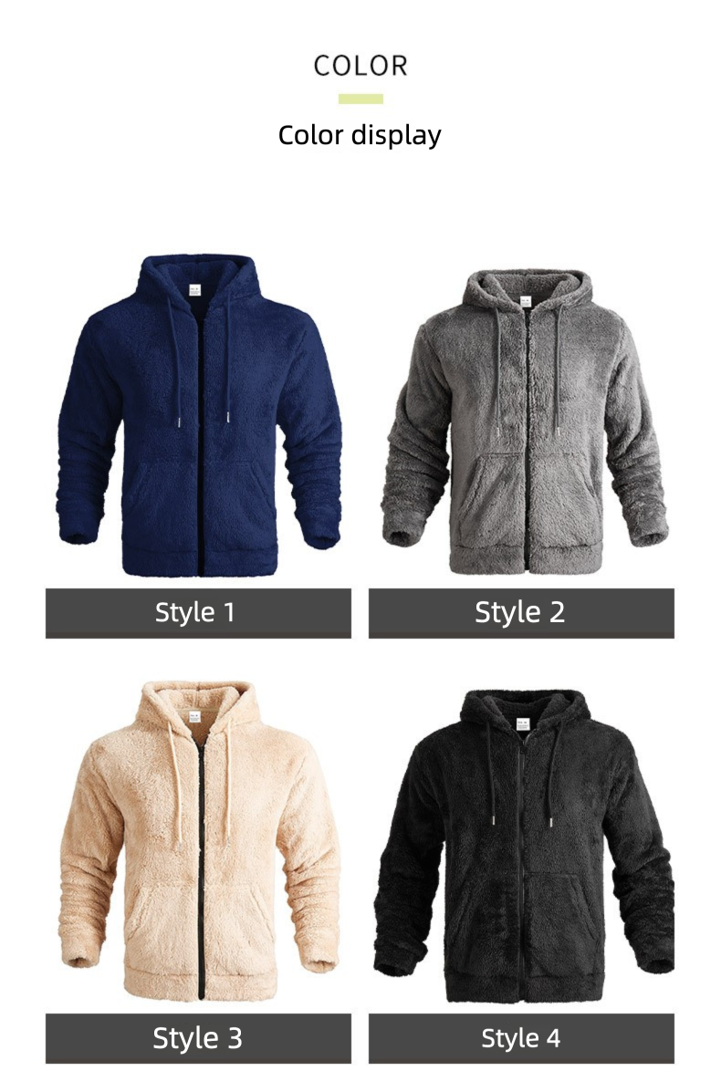 2025 Herfst Winter Fleece Warme Wollen Trui Jas Casual Capuchon Cardigan_voghion.com