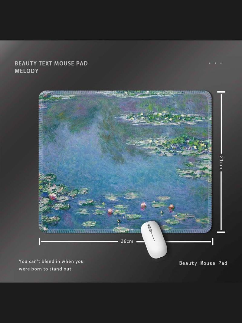 Unschlagbare Qualität Monet Ölgemälde Mauspad Sleeping Lotus Einfacher europäischer und amerikanischer Stil Impressionismus Retro Artsy Office Girl_voghion.com