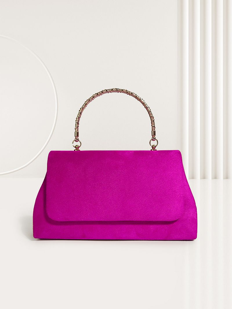 Newly released high-end evening bag with suede temperament and socialite alloy handbag_voghion.com