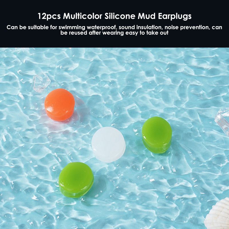 12PCS Silicone Ear Plugs Noise Reduction Sleep Anti Canceling Sound Insulation Earplug Protection Sleeping Reusable Ear Plugs_voghion.com
