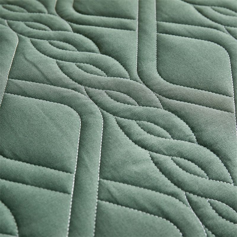 Modern Minimalist Diamond Quilted Bedding Set In Solid Colors - Light Grey, Beige, Green - Sizes 173x229cm To 264x229cm_voghion.com