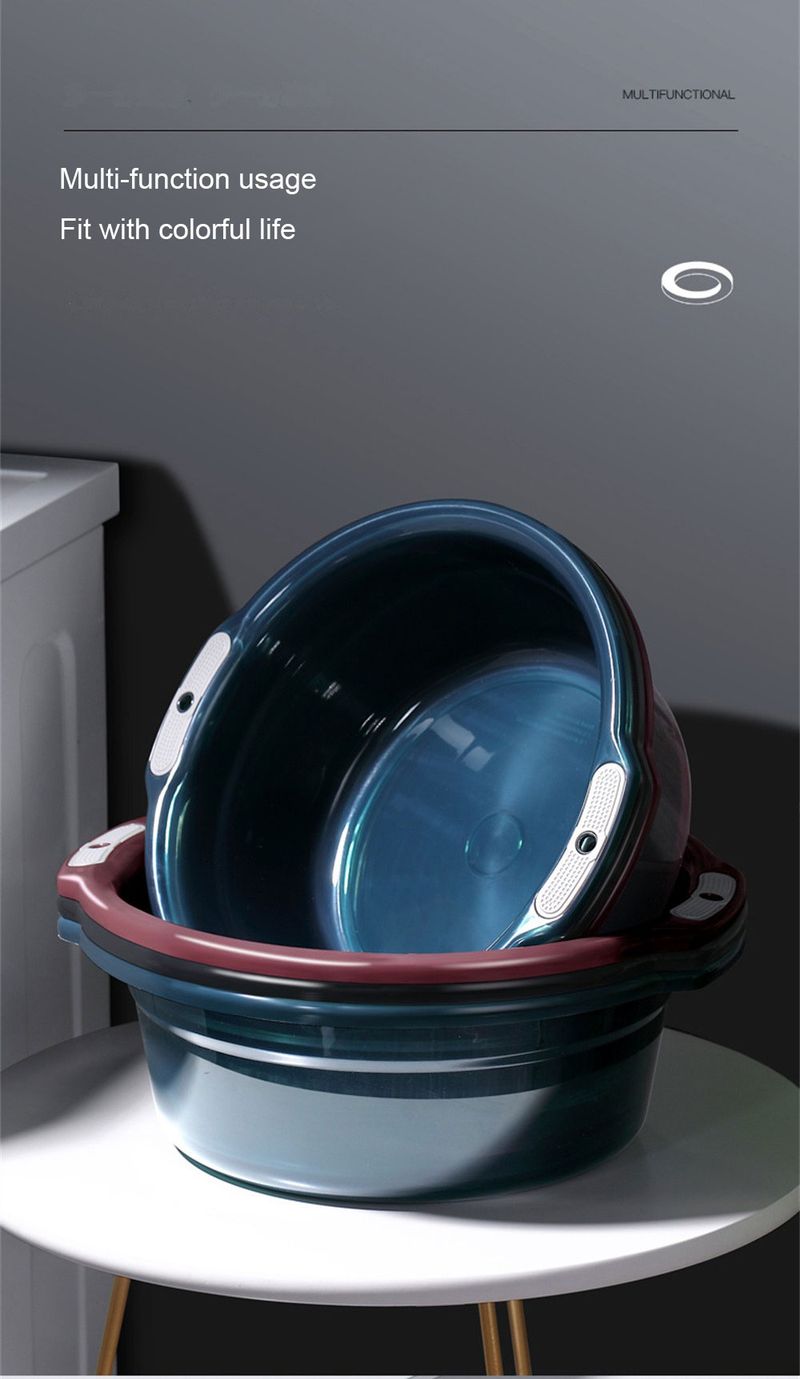 Thickened Water Basin Transparent Multipurpose Durable Non-slip Convenient Shower And Laundry Tub Easy-to-clean Plastic Basin_voghion.com