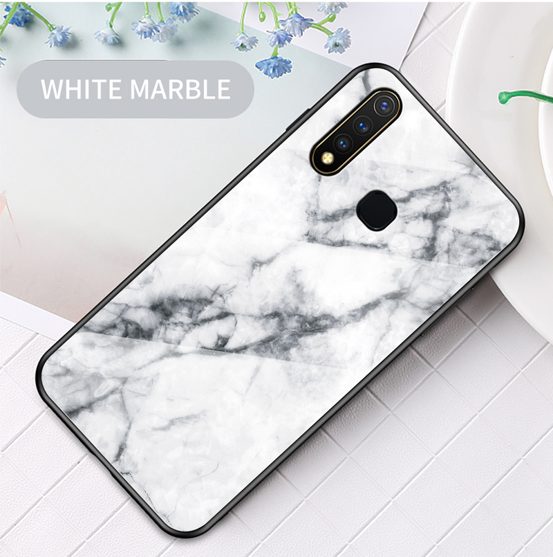 For VIVO Y97 Y93 Y95 Y81 Phone case Luxury Marble Glass Soft Silicone Frame Hard Cover For Y71 Y70S_voghion.com