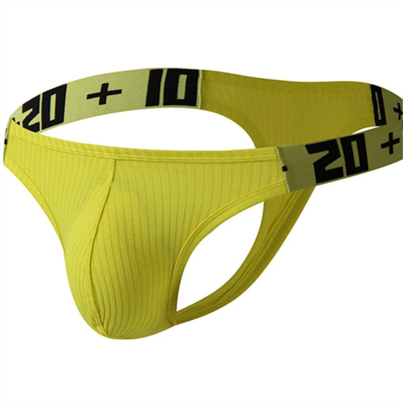 Sous-vêtements pour hommes, nouveau style, string côtelé, taille basse, t-shirt sexy pour hommes_voghion.com