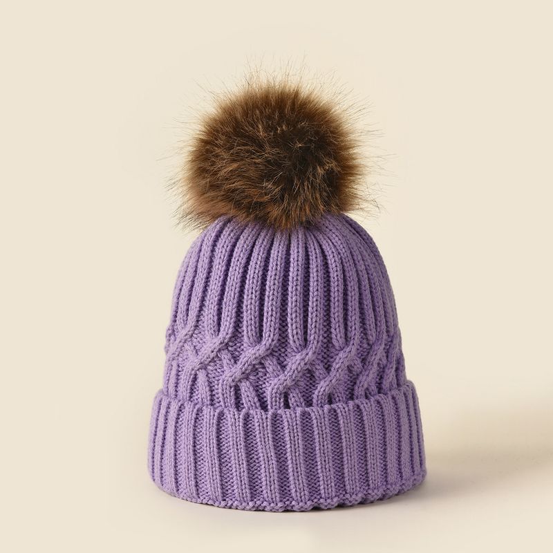 New Korean Style Women's Wool Knitted Hat Wholesale Autumn And Winter Warm Wool Ball Hat Thick Versatile Face Slimming Travel Hat_voghion.com