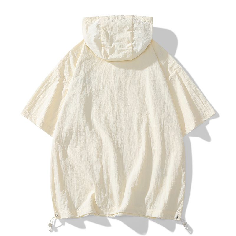 Unschlagbare Qualität 2025 Sommer Neue Ins Große Einfarbige Kapuze Paar Sonnenschutz Männer, Lose Gedruckt Haut Kleidung Für Männer_voghion.com