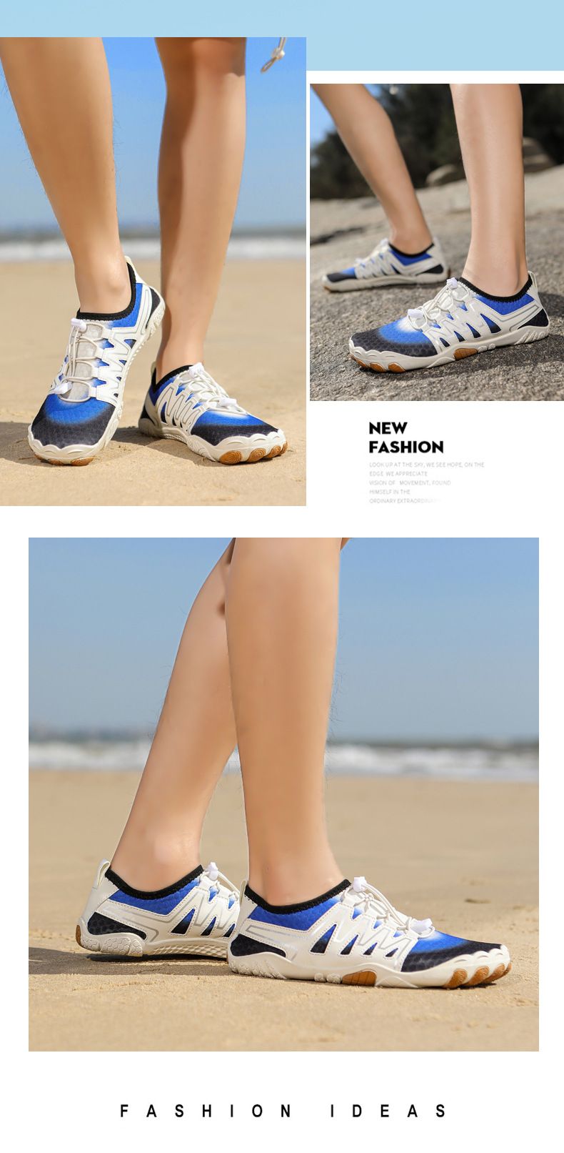 Five-Finger Couple Style Wading Snorkeling Rafting Fishing Stream Trekking Diving Shoes Beach Surfing Lace-Up Non-Slip_voghion.com