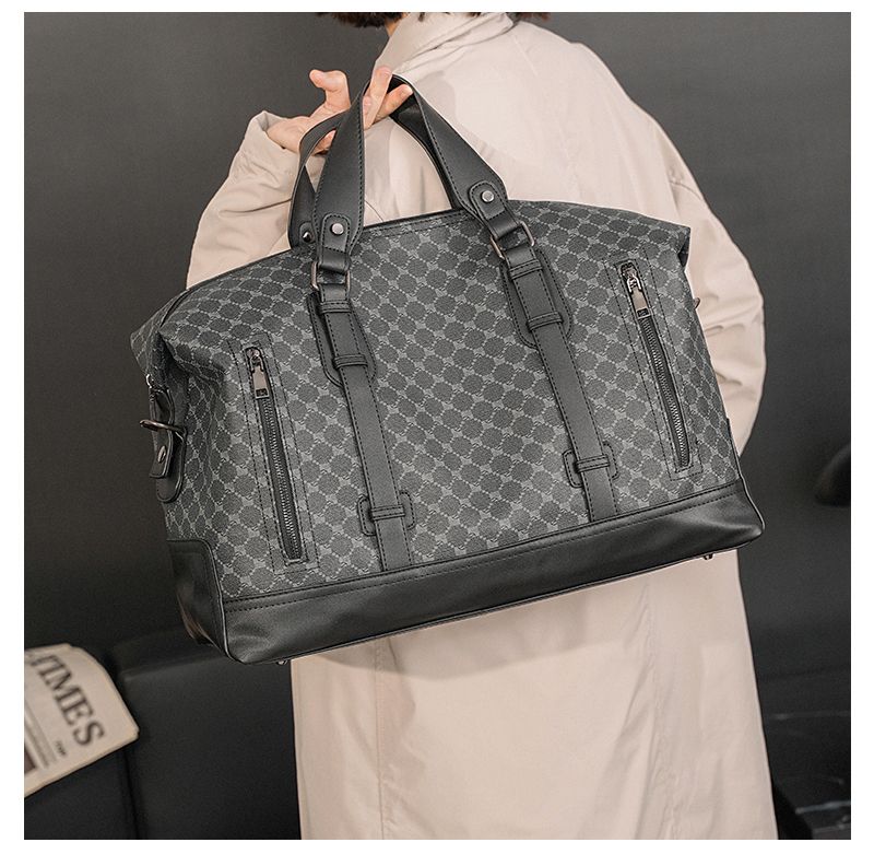 Bolsa de viagem casual masculina estilo coreano com grande capacidade para atividades ao ar livre_voghion.com