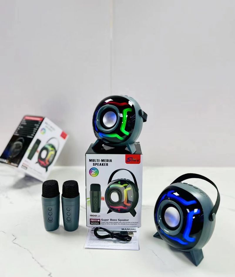 Νέο μοντέρνο στυλ Bluetooth, φορητό υπογούφερ εξωτερικού χώρου, ασύρματο μικρόφωνο, ηχείο καραόκε, ZQS1221_voghion.com