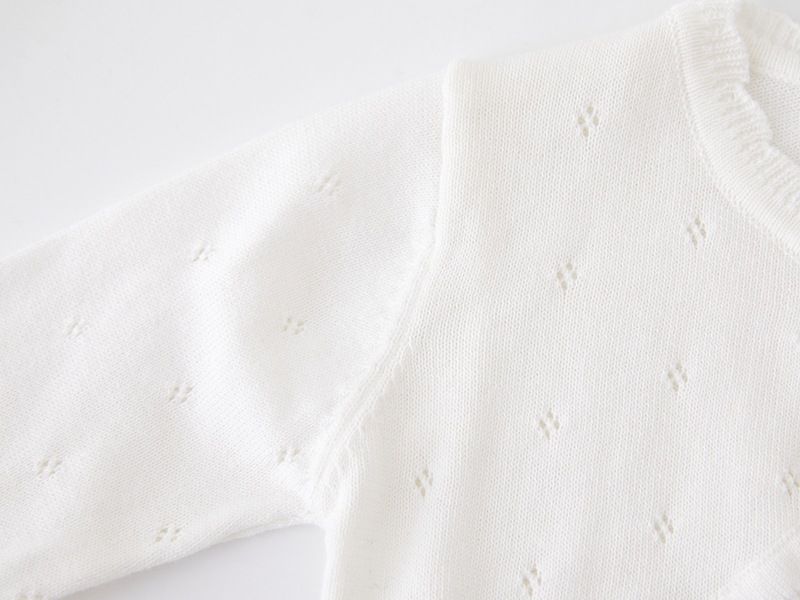 Mädchen-Strickjacke aus Baumwolle mit Spitzenbesatz, leicht, langärmlig, vorne offen, für Frühling und Sommer_voghion.com