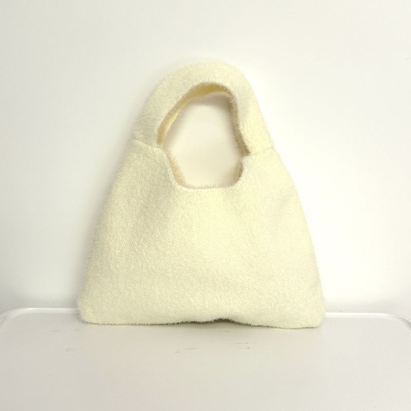 Autumn Plush Large Capacity Women's Knitted Mini Wristlet Tote Korean Small Bag Casual Hundred_voghion.com