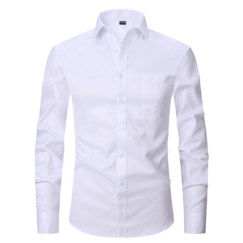CT Hot Selling Spring New Solid Color Plus Size Business Casual Plaid Cotton Long Sleeve Shirt For Men_voghion.com