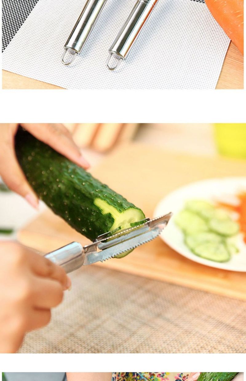 Stainless Steel 2-in-1 Vegetable Grater & Peeler – Compact Handheld Tool For Potato, Carrot, Cucumber (Non-Slip Grip)_voghion.com