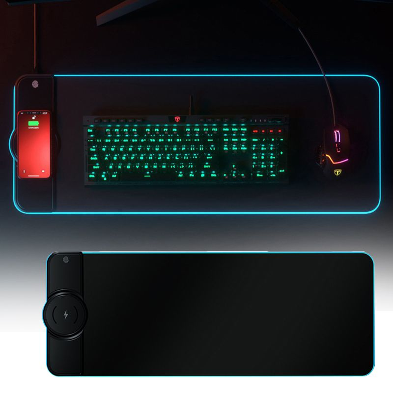 Farfi K9186 Mauspad, multifunktional, schnell, 15 W, RGB-Gaming, kabelloses Aufladen, Computer-Mauspad für Zuhause_voghion.com