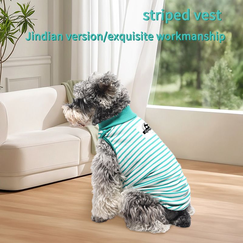 New Elastic Striped Vest Italian Whippet Large Greyhound Pet Apparel_voghion.com