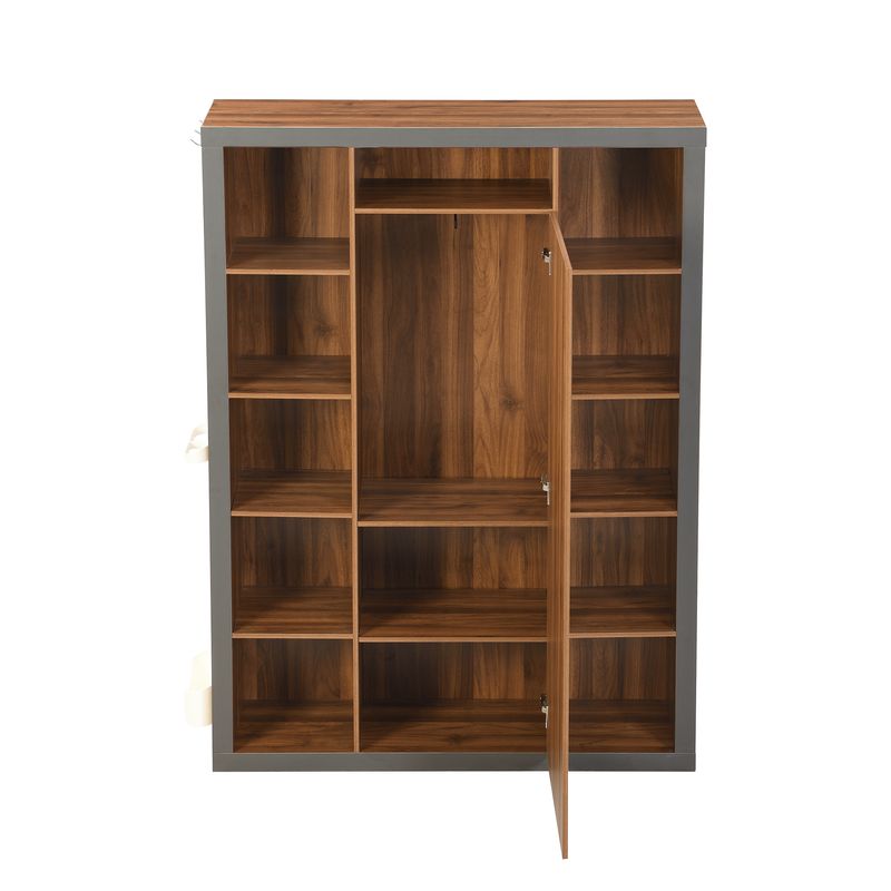 Garderobengestell Mit Spiegel, Multifunktional, Mit Regal, Haken Und Kleiderbügeln_voghion.com