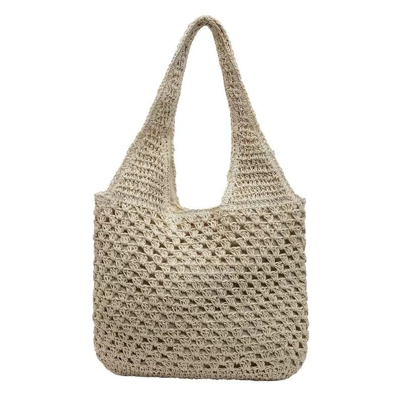 Neue gewebte vielseitige Stroh-Unterarmtasche für Frauen 2025, einzelne Schulter, modische Nischen-Einkaufstasche, Strandtasche_voghion.com