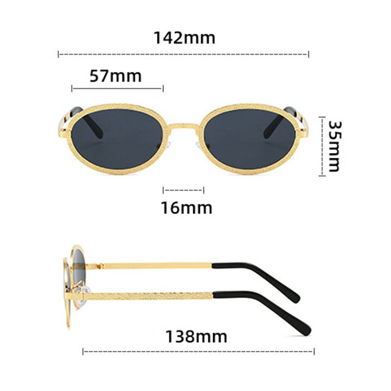 stessa montatura ovale piccola fragranza versione coreana goffrata dolce fresco alto valore facciale occhiali da sole Ins_voghion.com