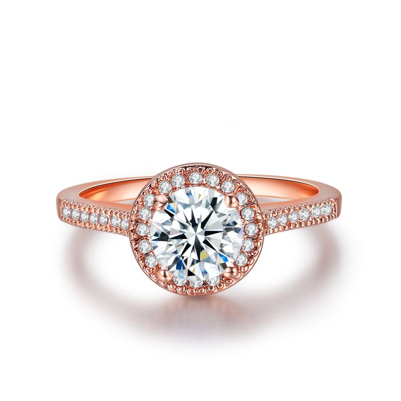 Misty Moon Classic Anello di fidanzamento da donna Micro set AAA Zircone placcato platino Anello con diamanti Gioielli_voghion.com
