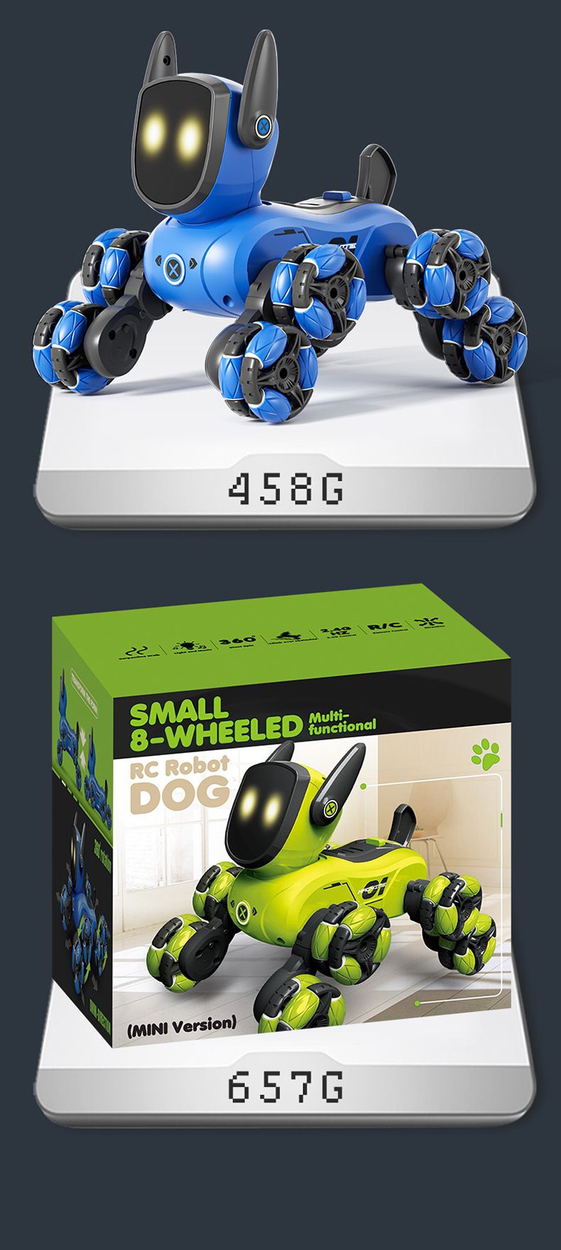 Spielzeug Spiele Kleine Achtrad-Gestenerkennung Multifunktions-Fernbedienung Stunt-Roboter Hund Kinderspielzeug_voghion.com