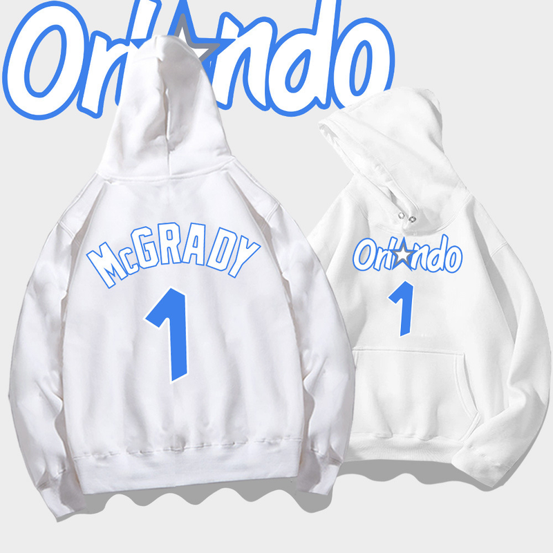 Orlando Mcgrady Nr. 1 Herren Damen Frühling und Herbst Basketball Sport Lockerer lässiger Langarm-Kapuzenmantel_voghion.com