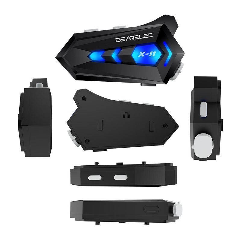 GEARELEC X11 Motorcycle Bluetooth Helmet Hands Free Call IPX6 Waterproof 1000mAh Headset Speakers HiFi Stereo RGB Light_voghion.com