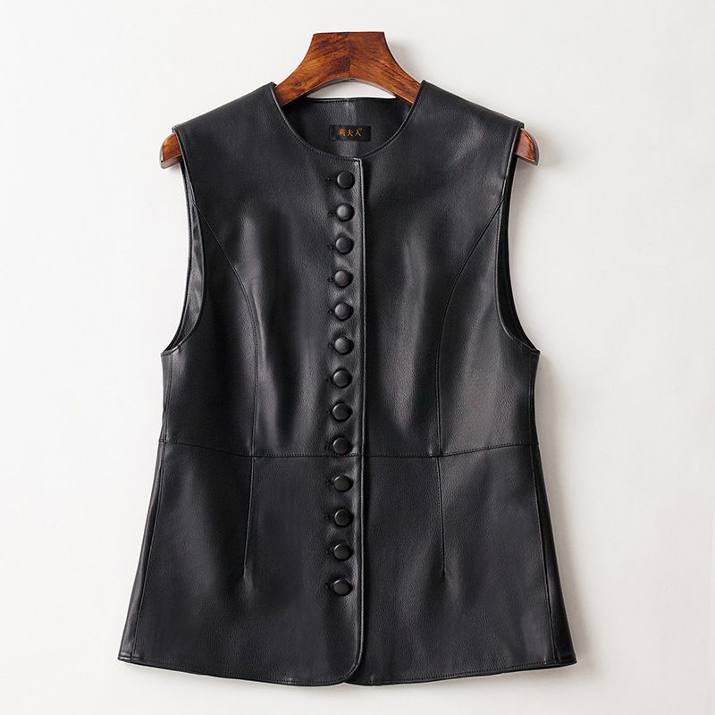 Veste courte et slim en cuir pour femme, style coréen Haining, nouvelle collection printemps-automne 2025, grande taille_voghion.com