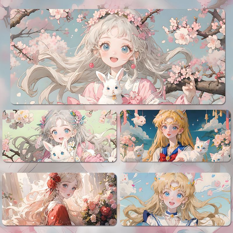 【 Mağaza Sıcak Satış 】 Shui Bing Yue Süper Büyük Fare E-spor Oyunları İçin, Kadın, Pembe, Sevimli ve Güzel Kız Savaşçı_voghion.com