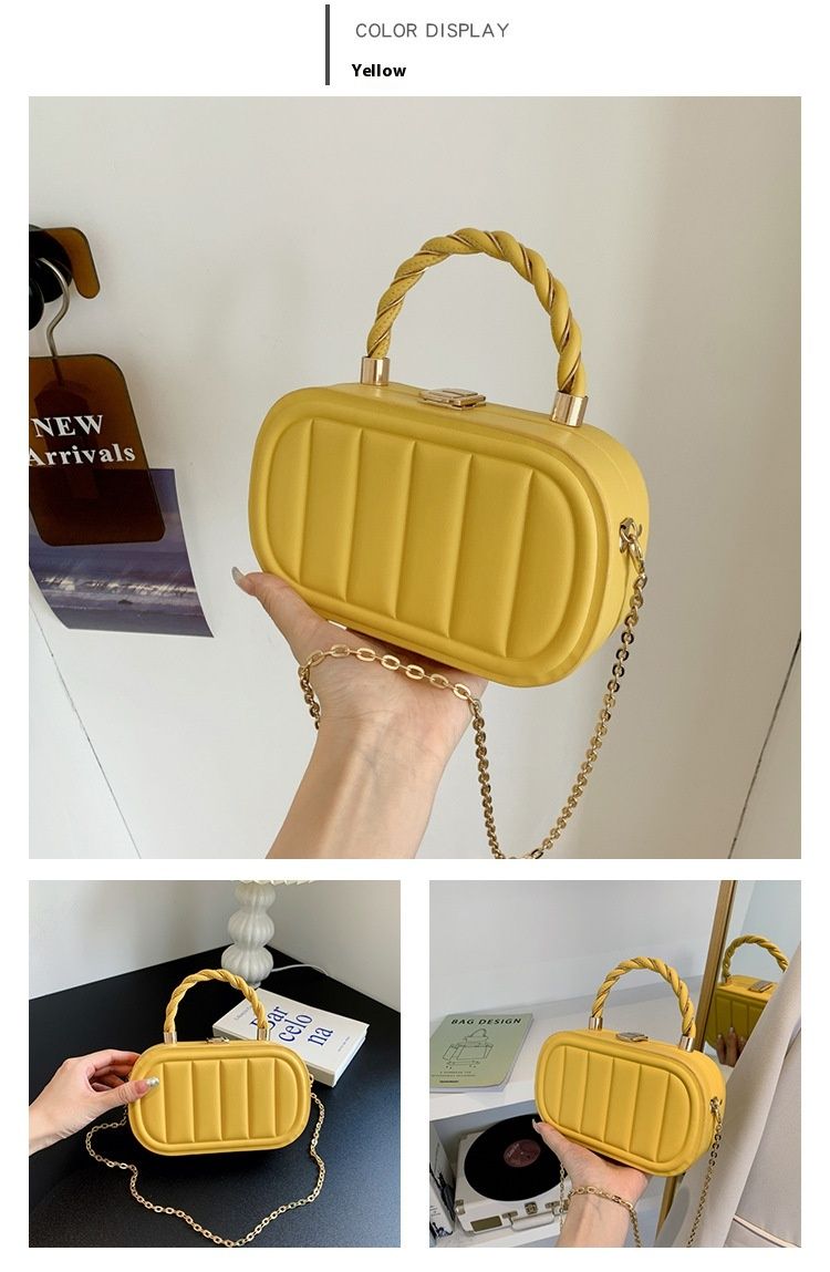 Texture small square 2024 new simple atmospheric commuting shoulder fashionable and versatile chain box bag_voghion.com